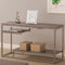 Contemporary Style Wooden Metallic Sofa Table With Two Shelves, Gray-Tables-Gray-Wood/Metal-JadeMoghul Inc.