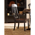Contemporary Style Wooden Side Chair with X-Back Design, Brown and Black, Set of Two-Accent Chairs-Brown and Black-Wood-JadeMoghul Inc.