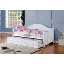 Contemporary Style Wooden Twin Daybed with Trundle, White-Daybeds-White-MDF-JadeMoghul Inc.