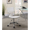 Contemporary styled mid-back office chair, White/Chrome-Desks and Hutches-WHITE-JadeMoghul Inc.