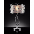 Contemporary Table Lamp, Double Shade-Table & Desk Lamps-Silver, Chrome-Metal-JadeMoghul Inc.