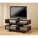 Contemporary TV Console with Open Storage, Brown-Entertainment Centers and Tv Stands-BROWN-PARTICLE BOARD-JadeMoghul Inc.