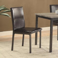 Contemporary Upholstered Dining Chair with Full Back, Black, Set of 2-Dining Chairs-Black-Metal-JadeMoghul Inc.