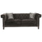 Contemporary Velvet Fabric & Wood Sofa With Accent Pillows, Charcoal Gray-Living Room Furniture-Gray-Velvet Fabric and Wood-JadeMoghul Inc.