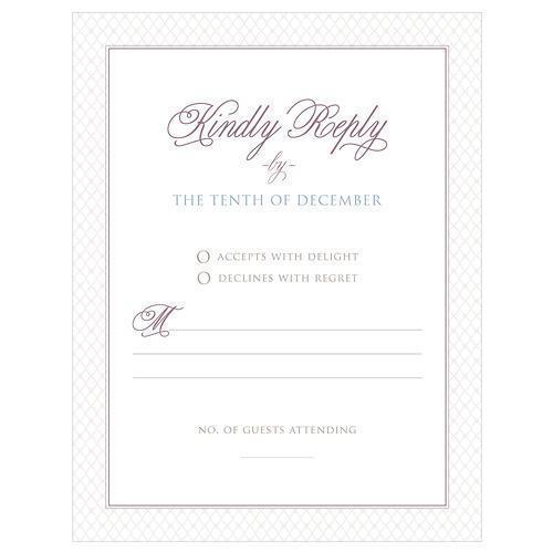 Contemporary Vintage RSVP Victorian Purple (Pack of 1)-Wedding Favor Stationery-Fuchsia-JadeMoghul Inc.