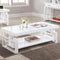 Contemporary Wooden Coffee End Table With Designer Sides & Shelf, Glossy White-End Tables-White-Wood-JadeMoghul Inc.