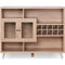Contemporary Wooden Server with Four Open Compartments and Metal Tapered Legs, Brown-Bar Cabinets & Carts-Brown-Wood-JadeMoghul Inc.