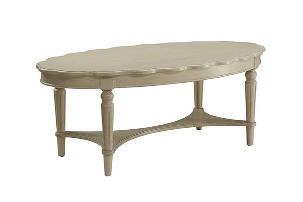 Conventional Coffee Table, Antique White-Coffee Tables-Antique White-MDF Solid Wood Leg-JadeMoghul Inc.
