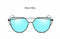 Coodaysuft Women Sunglasses New Cat eye Brand Design Mirror Flat Rose Gold Vintage Cateye Fashion sun glasses lady Eyewear-XA01 Black Blue-JadeMoghul Inc.