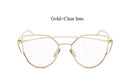 Coodaysuft Women Sunglasses New Cat eye Brand Design Mirror Flat Rose Gold Vintage Cateye Fashion sun glasses lady Eyewear-XA01 Gold Clear-JadeMoghul Inc.