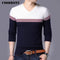 COODRONY 2018 Autumn Winter Warm Wool Sweaters Casual Hit Color Patchwork V-neck Pullover Men Brand Slim Fit Cotton Sweater 155-Navy-S-JadeMoghul Inc.
