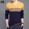 COODRONY 2018 New Arrival Hit Color Striped Patchwork Pullover Men V-Neck Pull Homme Casual Knitted Cotton Wool Sweater Top 6646-Yellow-S-JadeMoghul Inc.