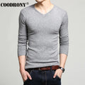 COODRONY Autumn Winter Thick Warm Cashmere Wool Sweater Men Solid Color V-Neck Knitted Pullover Men Slim Fit Pull Homme Top 6645-Dark Grey-XL-JadeMoghul Inc.