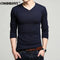 COODRONY Autumn Winter Thick Warm Cashmere Wool Sweater Men Solid Color V-Neck Knitted Pullover Men Slim Fit Pull Homme Top 6645-Navy Blue-XL-JadeMoghul Inc.