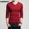 COODRONY Autumn Winter Thick Warm Cashmere Wool Sweater Men Solid Color V-Neck Knitted Pullover Men Slim Fit Pull Homme Top 6645-Red-XL-JadeMoghul Inc.