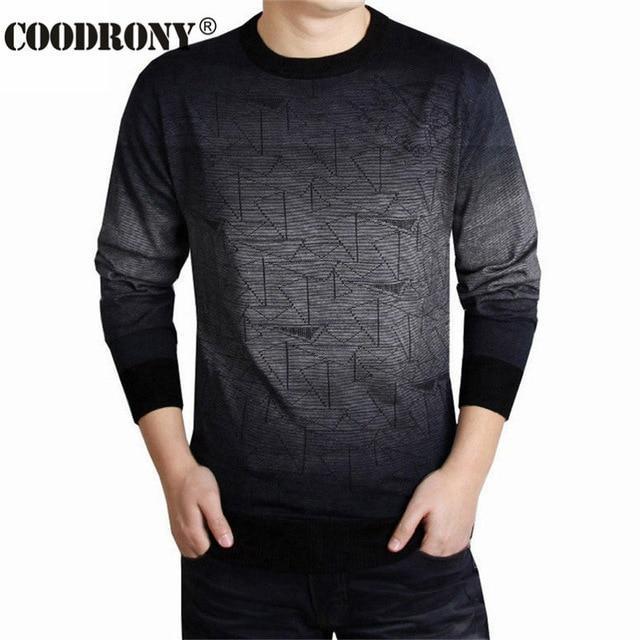COODRONY Cashmere Sweater Men Brand Clothing Mens Sweaters Print Casual Shirt Autumn Wool Pullover Men O-Neck Pull Homme Top 613-Gray-S-JadeMoghul Inc.