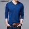 COODRONY Knitted Wool Pullover Men Casual V-Neck Sweater Men Brand Clothing Mens Cotton Sweaters Slim Fit Pull Homme Shirts 7129-Blue-S-JadeMoghul Inc.