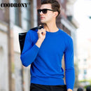 COODRONY Top Quality Knitted Cashmere Sweaters Christmas Merino Wool Sweater Men Classic Casual Pure Color O-Neck Pullover Men-Blue-S-JadeMoghul Inc.