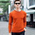 COODRONY Top Quality Knitted Cashmere Sweaters Christmas Merino Wool Sweater Men Classic Casual Pure Color O-Neck Pullover Men-Orange-S-JadeMoghul Inc.