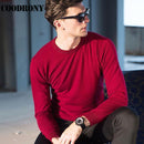 COODRONY Top Quality Knitted Cashmere Sweaters Christmas Merino Wool Sweater Men Classic Casual Pure Color O-Neck Pullover Men-Red-S-JadeMoghul Inc.
