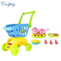 Coolplay CP1805 Children Play House Toys Simulation Supermarket Shopping Cart Mini trolleys with Fruit Vegetable Kitchenware-Blue kitchenware-JadeMoghul Inc.