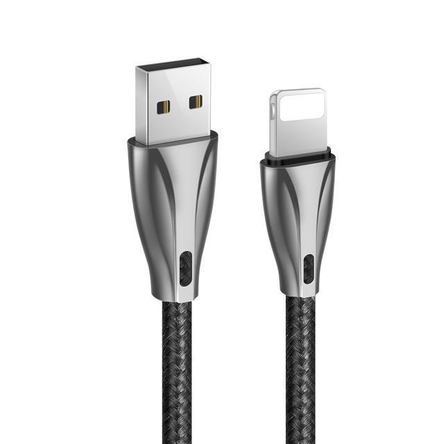 Coolreall Lightning to USB Cable For iPhone Cable X 8 7 6S 6 Plus SE 5S 5 Fast Charging For iPhone Charger Mobile Phone Cables-Black-1m-JadeMoghul Inc.