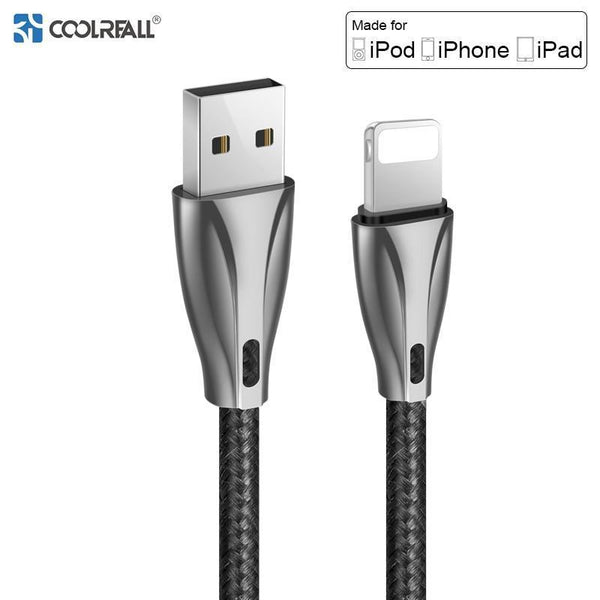 Coolreall Lightning to USB Cable For iPhone Cable X 8 7 6S 6 Plus SE 5S 5 Fast Charging For iPhone Charger Mobile Phone Cables-Black-1m-JadeMoghul Inc.