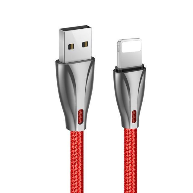 Coolreall Lightning to USB Cable For iPhone Cable X 8 7 6S 6 Plus SE 5S 5 Fast Charging For iPhone Charger Mobile Phone Cables-Red-1m-JadeMoghul Inc.