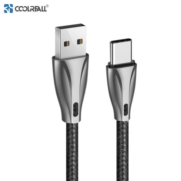 Coolreall USB Type C Cable Fast Charging Charger USB C to Type-C Cable For Samsung Galaxy S9 Xiaomi Mi6 Oneplus Type C Cable-Black-1m-JadeMoghul Inc.