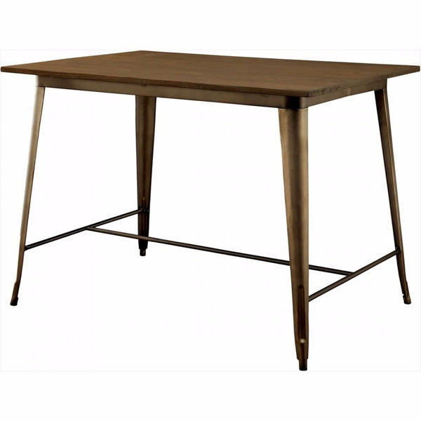 Cooper II Counter Ht. Table, Brown-Bar Stools & Tables-Brown-Metal, Solid Wood, Wood Veneer & Others-JadeMoghul Inc.