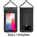 COPOZZ Waterproof Phone Case Cover Touchscreen Cellphone Dry Diving Bag Pouch with Neck Strap for iPhone Xiaomi Samsung Meizu-Black L Size-JadeMoghul Inc.