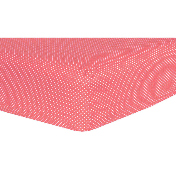 Coral Dot Fitted Crib Sheet-CC CORAL-JadeMoghul Inc.