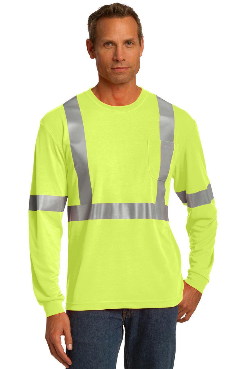 CornerStone ANSI 107 Class 2 Long Sleeve Safety T-Shirt. CS401LS-T-shirts-Safety Yellow/ Reflective-XL-JadeMoghul Inc.