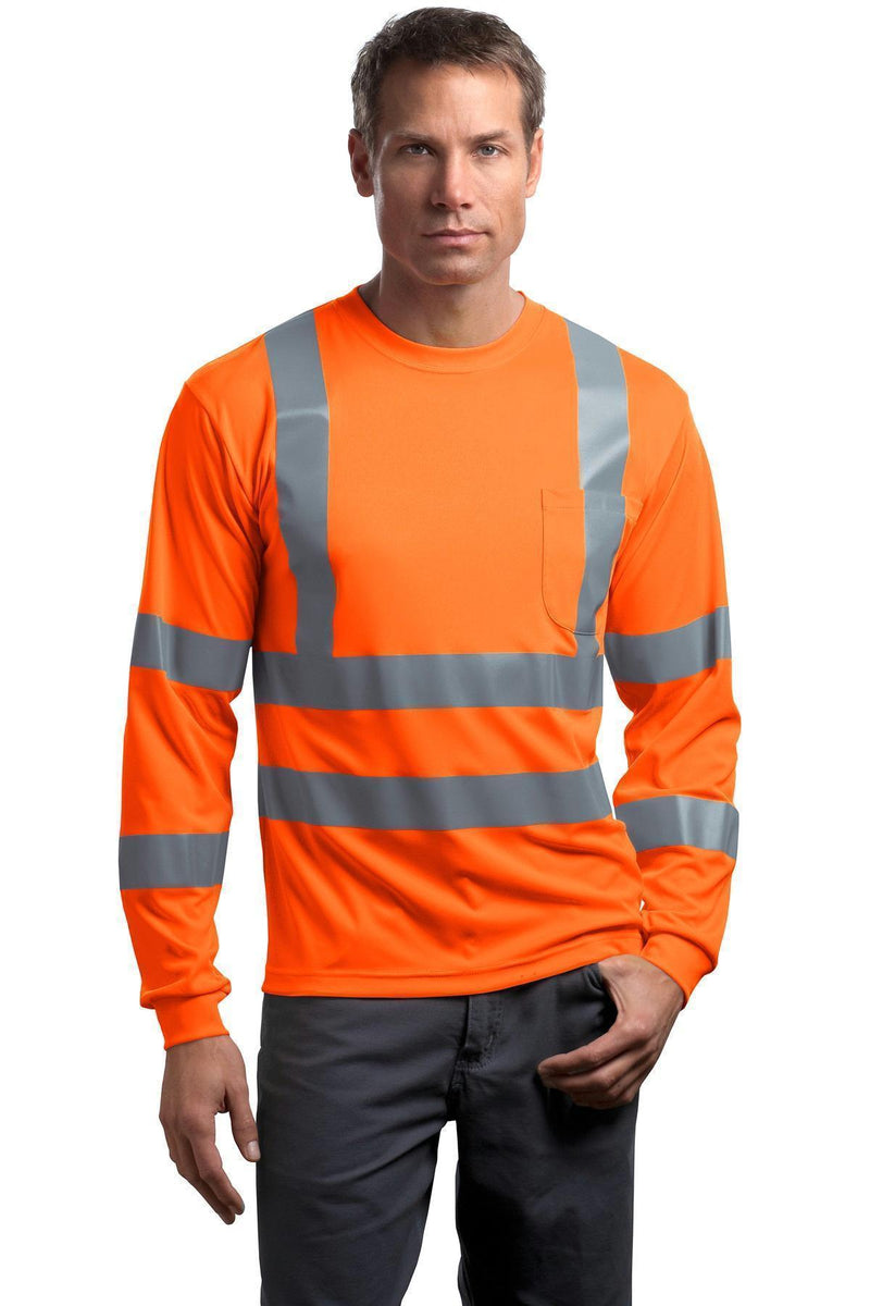 CornerStone - ANSI 107 Class 3 Long Sleeve Snag-Resistant Reflective T-Shirt. CS409-Workwear-Safety Orange-4XL-JadeMoghul Inc.