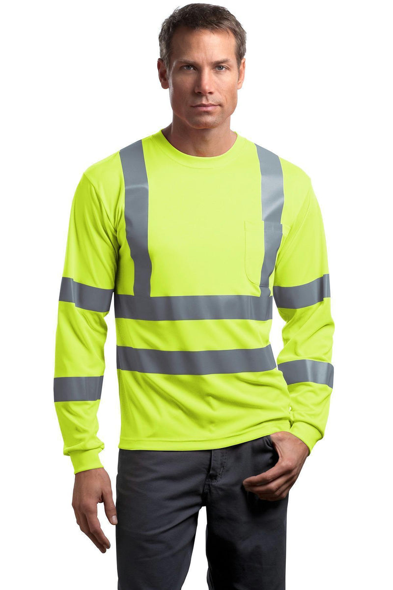 CornerStone - ANSI 107 Class 3 Long Sleeve Snag-Resistant Reflective T-Shirt. CS409-Workwear-Safety Yellow-3XL-JadeMoghul Inc.