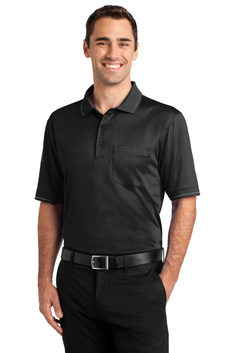 CornerStoneSelect Snag-Proof Tipped Pocket Polo. CS415-Workwear-Black/ Smoke Grey-4XL-JadeMoghul Inc.