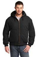 CornerStoneWashed Duck Cloth Insulated Hooded Work Jacket. CSJ41-Workwear-Black-6XL-JadeMoghul Inc.
