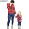 COSPOT Mom and Girls Red Plaid Christmas Shirt Mother and Daughter Cotton Matching Blouse Family Fashion Spring Top Tee 2017 28F-24M-JadeMoghul Inc.