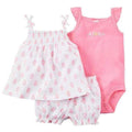 Cotton 3-Pieces Baby Girls Clothing Set-Army Green-6M-JadeMoghul Inc.