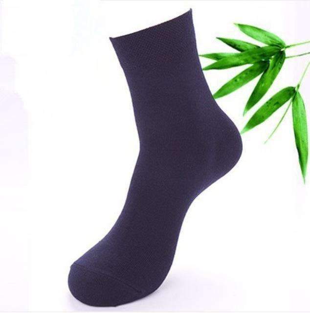 Cotton & Bamboo Fiber Classic Business Men's Socks 5 Pairs-Navy-One Size-JadeMoghul Inc.