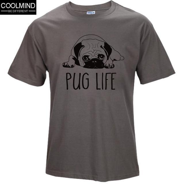 cotton casual pug life mens t shirts top quality fashion short sleeve men tshirt men's tee shirts tops men T-shirt 2017 T01-TS 3-XS-JadeMoghul Inc.