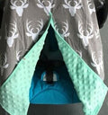 cotton new free shipping baby Car Seat Canopy cover infant children animal deer dinosaur owl carseat cover baby canopies-mint grey deer-JadeMoghul Inc.