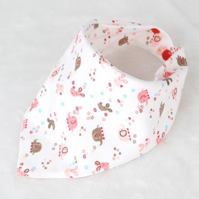 Cotton Newborn Baby Bibs Cute Feeding Bib Baby Nursing Bandana Burp Cloth For Girls And Boys Double Side Baby Scarf-Cute Elephants-JadeMoghul Inc.