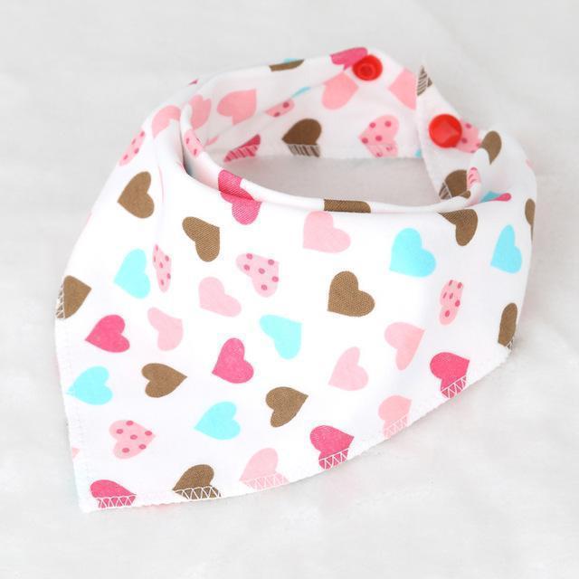 Cotton Newborn Baby Bibs Cute Feeding Bib Baby Nursing Bandana Burp Cloth For Girls And Boys Double Side Baby Scarf-Love Hearts-JadeMoghul Inc.