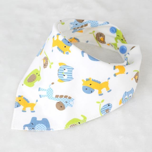 Cotton Newborn Baby Bibs Cute Feeding Bib Baby Nursing Bandana Burp Cloth For Girls And Boys Double Side Baby Scarf-White Elephants-JadeMoghul Inc.