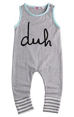 Cotton Newborn Baby Girl Romper Cute Baby Boy Jumpsuit Toddler Summer Gray Outfits One-pieces Kids Letter Clothes-Grey-3M-JadeMoghul Inc.