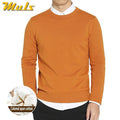Cotton Sweater For Men / O-Neck Slim Pullover-Orange-XL-JadeMoghul Inc.