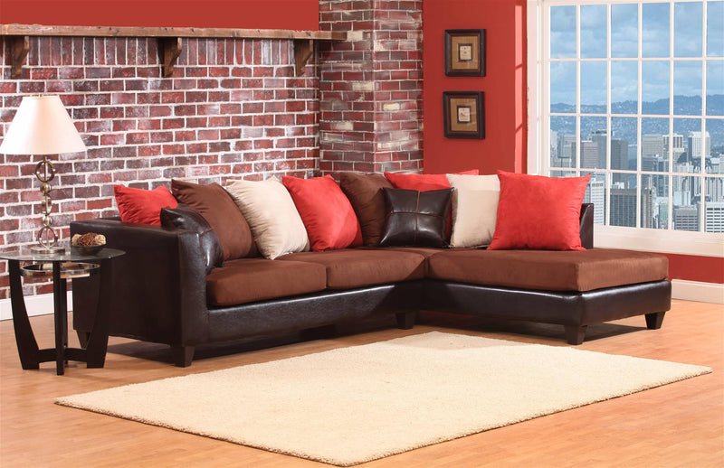 Couches Cheap Sectional Couch - 111" X 71" X 37" Jefferson Sierra Chocolate 100% PU, 100% polyester Microfiber Sectional HomeRoots