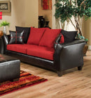 Couches Couch - 83" X 33" X 37" Jefferson Black Victory Lane Cardinal 100% PU, 100% Polyester Microfiber Sofa HomeRoots