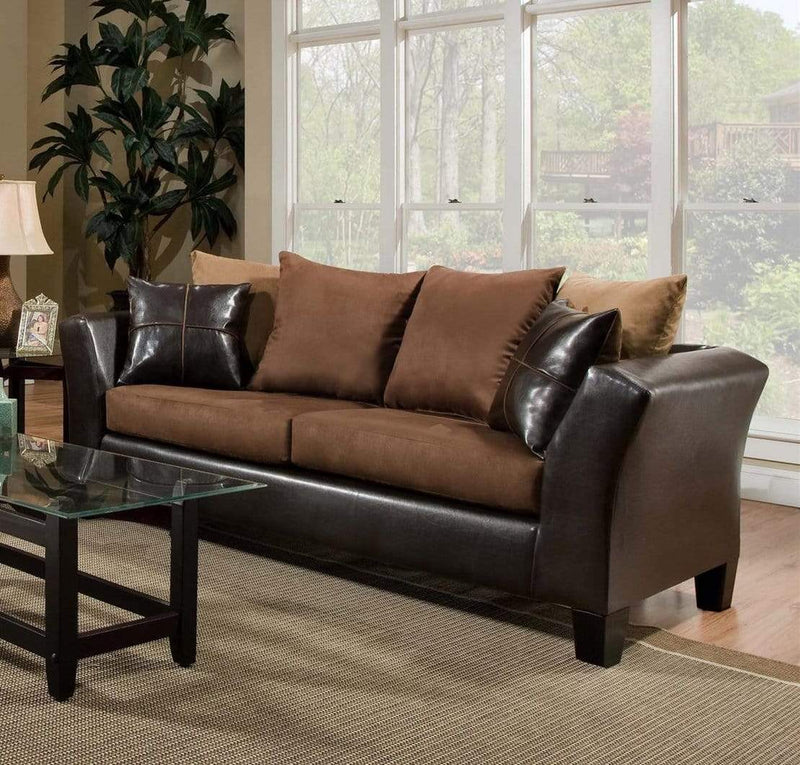 Couches Couch - 83" X 33" X 37" Jefferson Chocolate 100% PU, 100% Polyester Microfiber Sofa HomeRoots